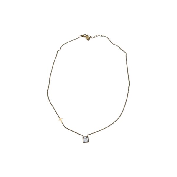 Collana gemma quadrata gold