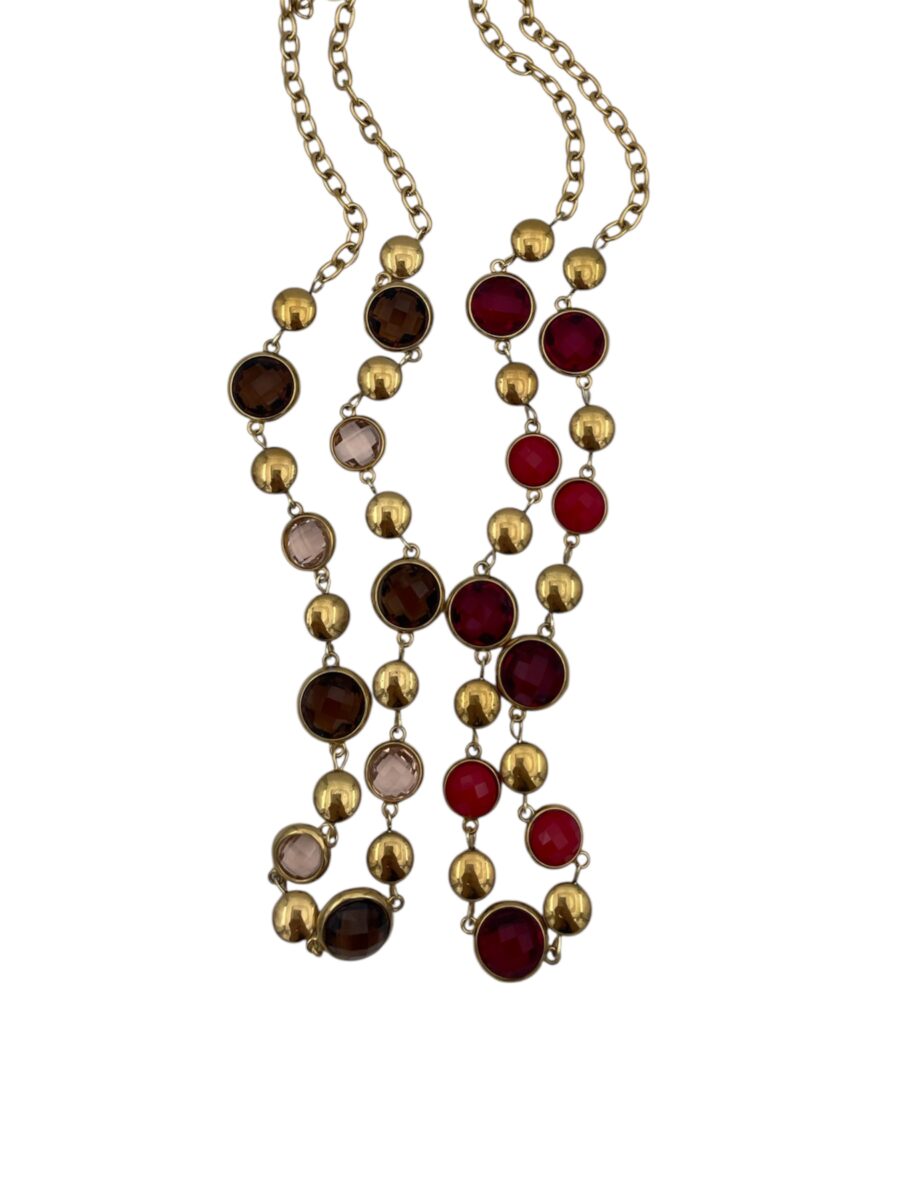 Collana pietre colorate gold