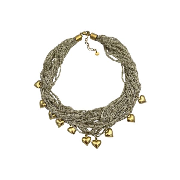 Collana cuori pendenti gold