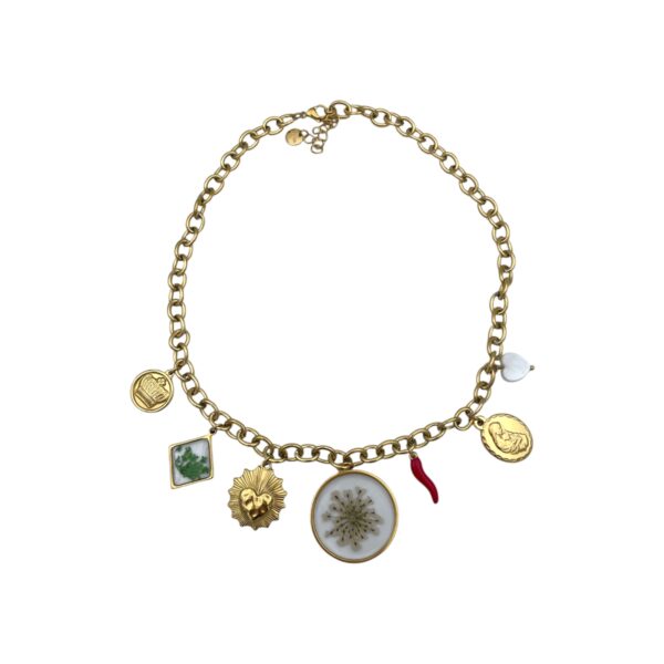Collana charm fiori gold