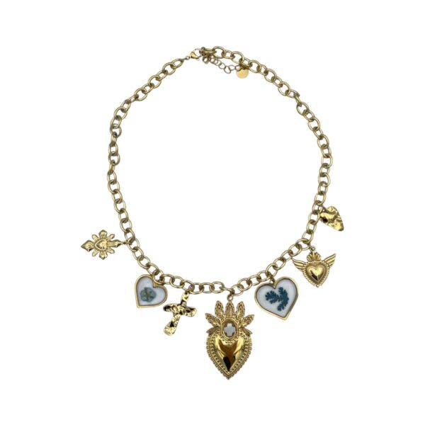 Collana charm cuori gold