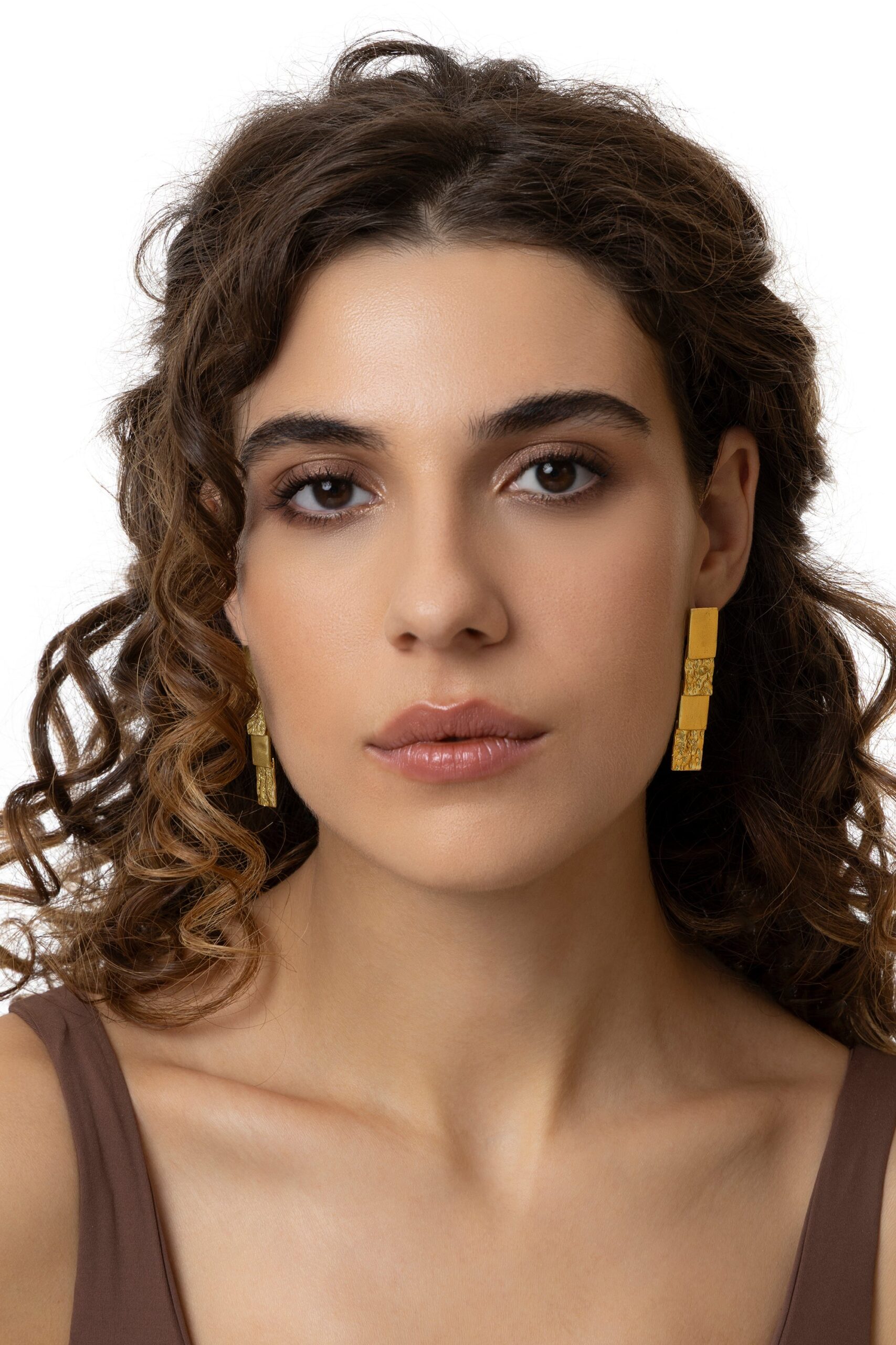 Orecchini rettangolo texture mix - immagine 2