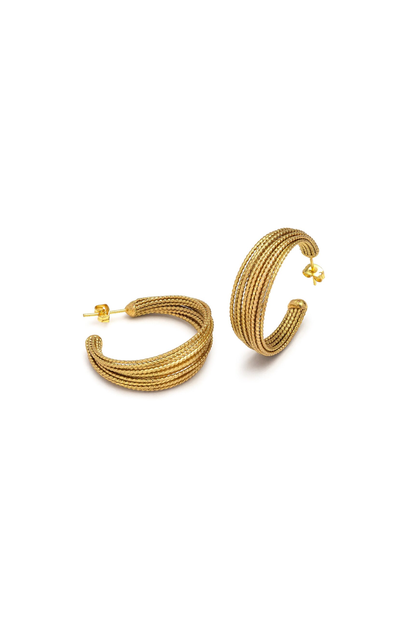 Orecchini c hoop multilinee
