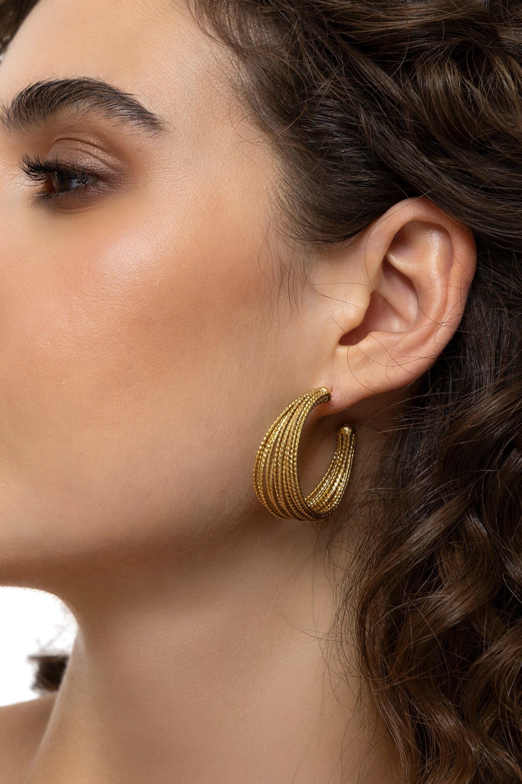 Orecchini c hoop multilinee - immagine 2