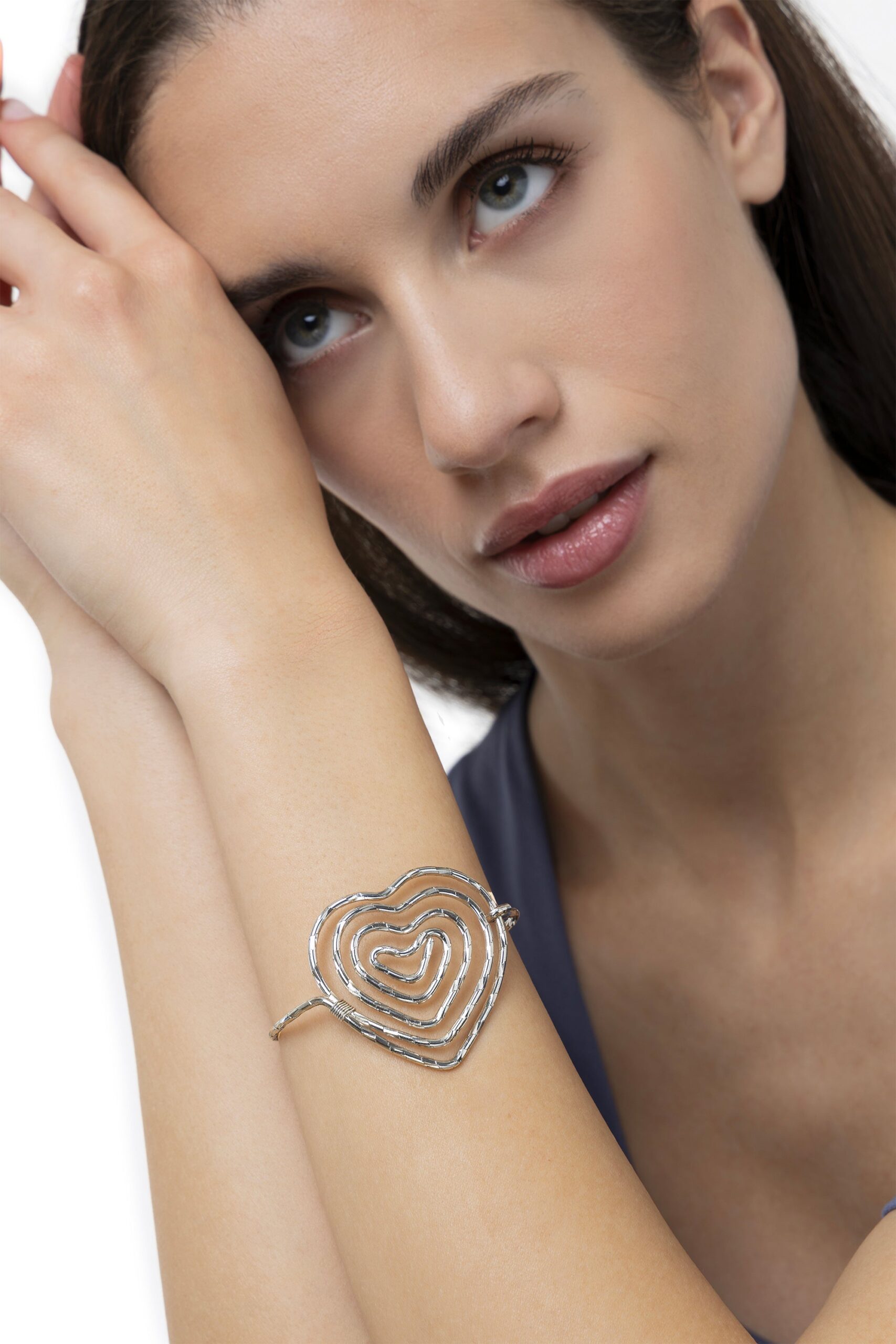 Bracciale apribile cuore spirale - immagine 2