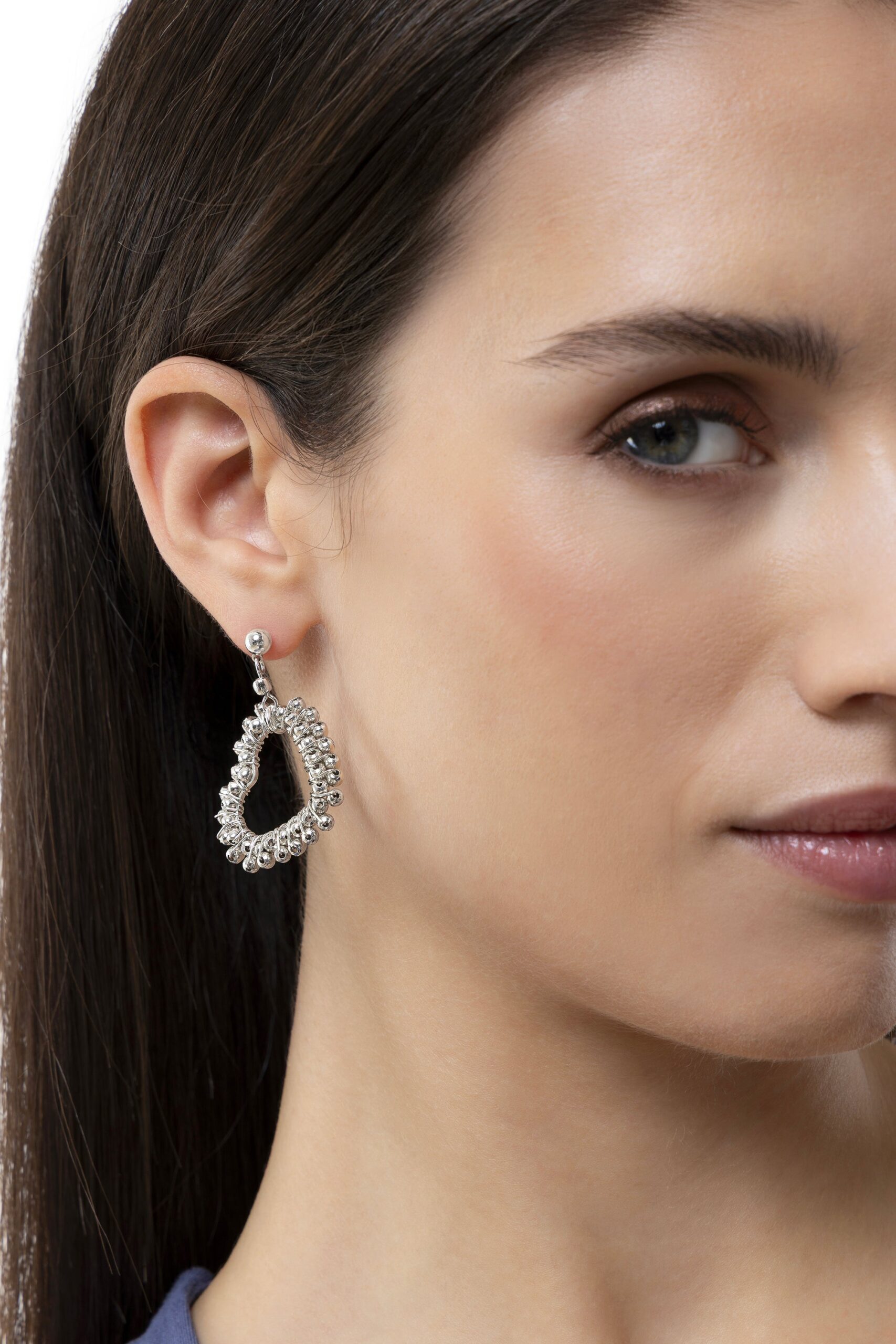 Orecchini cuore micro sfere - immagine 2