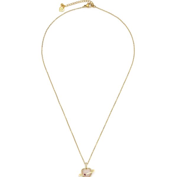 Collana charm cuore rosa