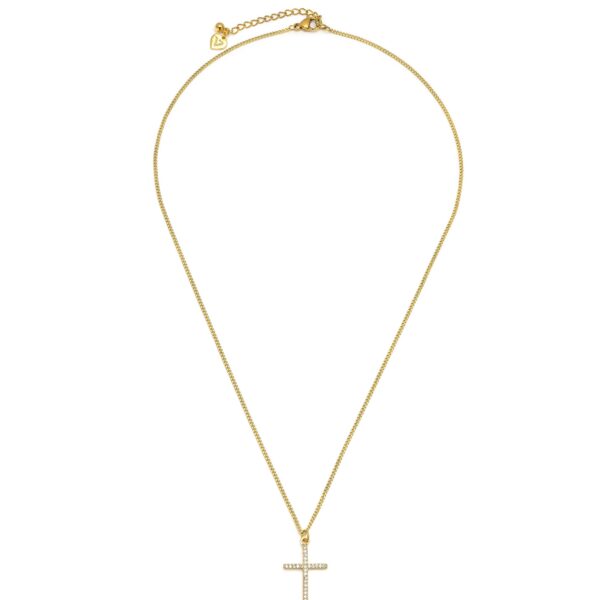 Collana croce pavé